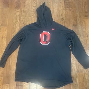 Nike dry-fit Ohio state hoodie- athletic cut. Black with scarlet. 3XL